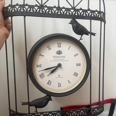 アイアン　鳥かごモチーフ　壁掛け時計の画像