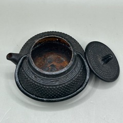 k1105605 鉄瓶 火鉢セット 南部善 新錫杖頭 南部鉄器 伝統工芸品 日本製 鋳鉄 水沢鋳物 岩手県奥州市南部鉄 インテリア 中古 現状品の画像