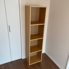 無印良品 パルプボードボックス・タテヨコA4サイズ・4段・ベージュ　棚　本棚　収納の画像