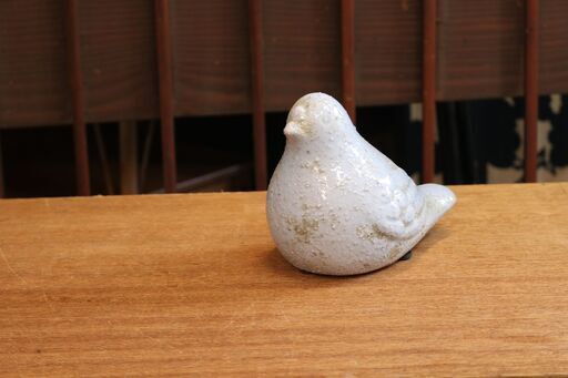 アンティーク雑貨 陶器製 鳥 置物 オブジェ ブルー バード 小鳥 シノワズリ インテリア