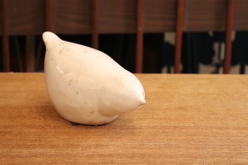 ふっくら可愛い 陶器製 小鳥 置物 オブジェ 鳥 バード インテリア アンティーク雑貨