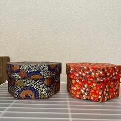 手芸で作った6角形の小箱の画像