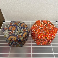 手芸で作った6角形の小箱