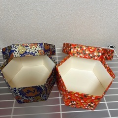 手芸で作った6角形の小箱の画像