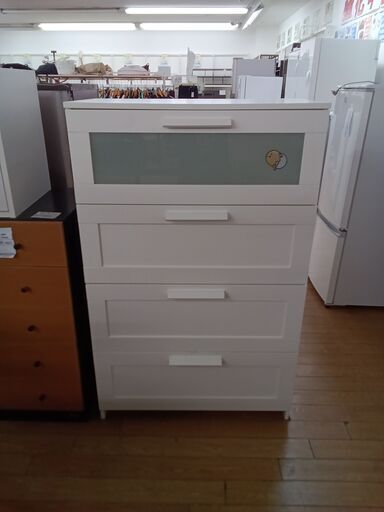 ★ジモティ割あり★ IKEA チェスト ホワイト H122×D41×W78 クリーニング済み TK3484