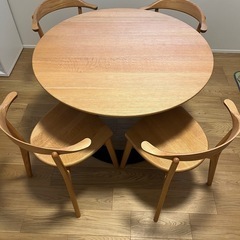 NAGANOインテリア　ラウンドテーブル　ダイニングセットの画像