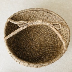 バスケット シーグラス 持ち手付き かごバスケットの画像