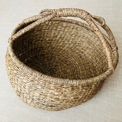 バスケット シーグラス 持ち手付き かごバスケットの画像