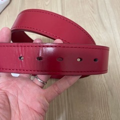 アシックス 野球 ベルト 赤　の画像