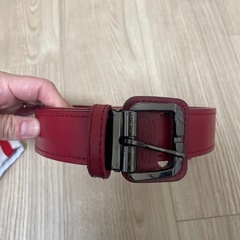 アシックス 野球 ベルト 赤　の画像