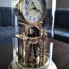 CITIZEN 置き時計 シチズン リズム時計工業 ガラスドーム 振り子  高さ約39cm 横約23cm  の画像
