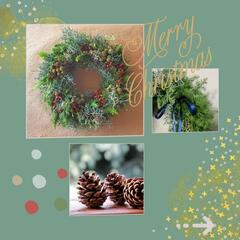 生葉でつくるクリスマスリース