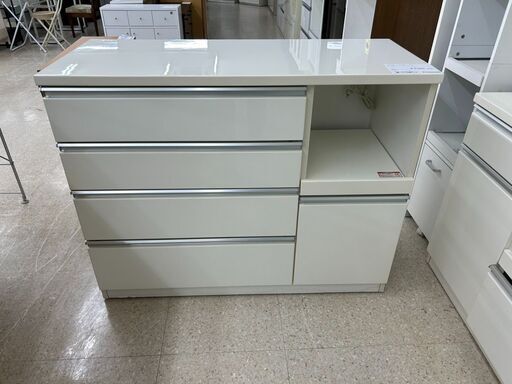 ★ジモティ割あり★ NITORI レンジ台 白 H94.5×D50.5×W120 クリーニング済み TJ9600