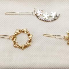 新品！月と花のヘアピン4個セット　バレッタ　ヘアクリップの画像