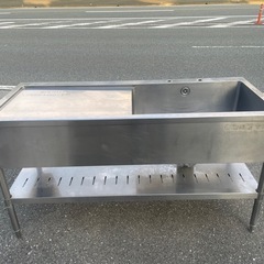 ■中古品  タニコー 台付き１槽シンク 1500ｘ600ｘ820...