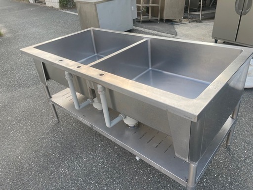 ■中古品 タニコー 2槽シンク 1500ｘ750ｘ790ｍｍ 厨房 ■