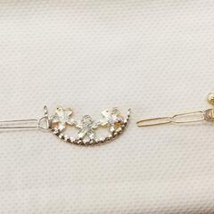 新品！花月のヘアピン2個セット　ヘアクリップ　ヘアアクセサリーの画像