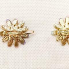 新品！花と月のヘアピン2個セット　ヘアクリップ　ヘアアクセサリーの画像
