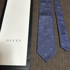 GUCCI☆グッチ☆ネクタイ☆ネイビーGGドット☆大剣約8.2cm