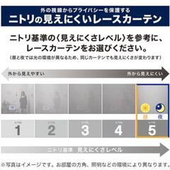 価格引下げ中！　ニトリ 遮像・採光・レースカーテン (Nナチュレドット 150X176X2) の画像