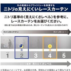価格引下げ中！　ニトリ　レースカーテン シズク レッドパープル（幅100cm / 丈108cm）X1 の画像