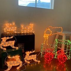 LEDクリスマスライト 煙突汽車、ソリーとトナカイのイルミネーション