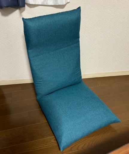 【未使用に近い】日本製 ポケットコイル 座椅子 ターコイズブルー