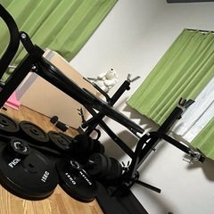 ハイパーベンチプレス、スクワットラックバーベル・重りつき (けい