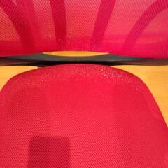 難あり①　高さ調整可能　オフィスチェア　赤の画像