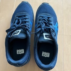 オニツカタイガー　スニーカー　24.5cm 　紺色　の画像