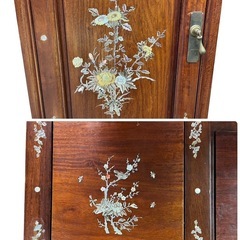 NO.1939 中国家具 ドレッサー 螺鈿細工 高級品 鏡台 微細 木製 家具 中古の画像