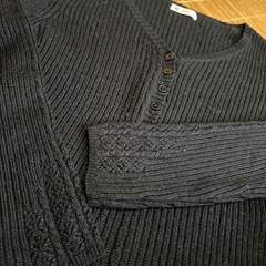 レディースL 黒ニットの画像