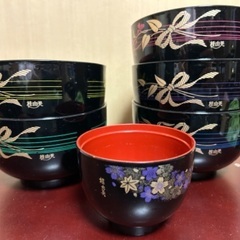 重箱大小　三段重　お椀（大５と小１は桂由美デザイン）菜箸の画像