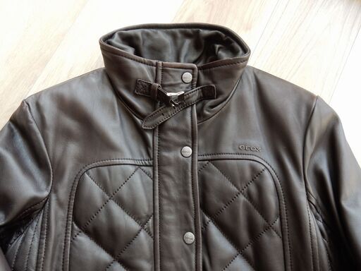 伊 GEOX レザージャケット(ラム）茶 「美品」 ユニセックス 男（M) 女（L)
