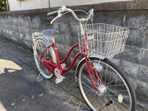 【26インチ自転車】変速なし　LEDオートライト付❗️前タイヤ、サドル新品❗️若林自転車　浜大津店　SALE中❗️
