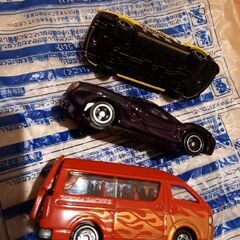 レアなトミカ×3台セット★トミカ組立工場ハイエース、光岡オロチ、トミカファクトリーインプレッサwrxの画像