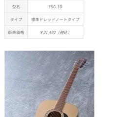 初心者向けアコースティックギター Falcone FSG-1D NATの画像