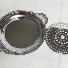 金属製食器　皿　フルーツ皿　プレート　水切プレート　ラウンドトレ...