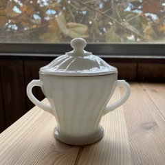 1000円値下げ中！ファイヤーキング ミルクガラス シュガーポッ...