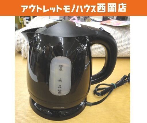 電気ケトル 2023年製 HKT-100 ブラック 1.0L 湯沸かし 電気ポット 西岡店