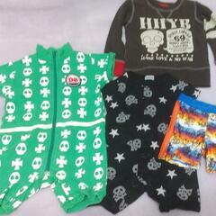 幼児用中古服・スカルプ柄・4枚まとめ売り