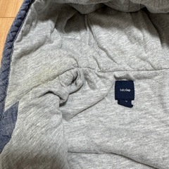 babyGap ベビー服 フード付きロンパース グレー キルティングの画像