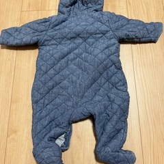 babyGap ベビー服 フード付きロンパース グレー キルティングの画像