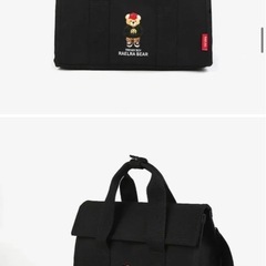 キャンバストートバッグ　ショルダーバッグ　ハンドバッグ　2way  テディベアの画像