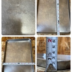 C(6780)ステンレス 浅型 バット №14・15・16 業務用 3個 18-8 クローバー印 調理器具 厨房用品 店舗用 飲食店 浅型 角バット 中古品の画像