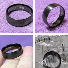 チタン鋼/シンプルブラックリング②（新品）23 号の画像