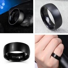 チタン鋼/シンプルブラックリング②（新品）23 号の画像