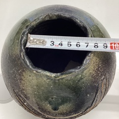 昭和レトロ　陶器製　信楽焼　壺　花瓶　花器　フラワーベース　花入れ　花たての画像