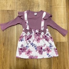 ワンピース  80 パープル 花柄