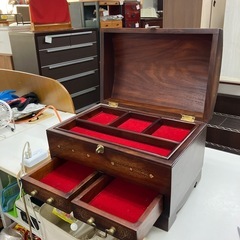 ☆値下げ☆A2411-137 ジュエリーBOX 宝箱 木製 汚れ...